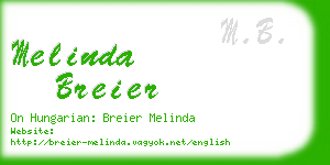 melinda breier business card